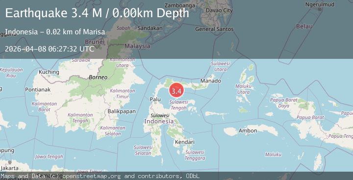Map of Minahasa, Sulawesi, Indonesia