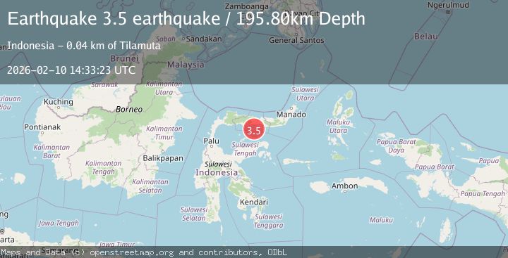 Map of Minahasa, Sulawesi, Indonesia