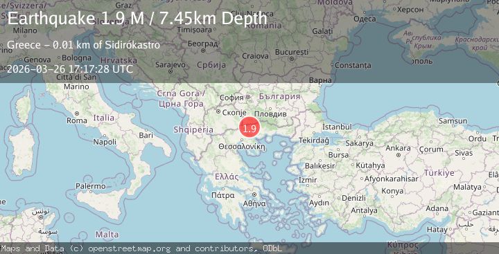 Map of Greece-Bulgaria border region