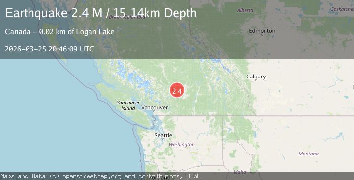 Map of British Columbia, Canada