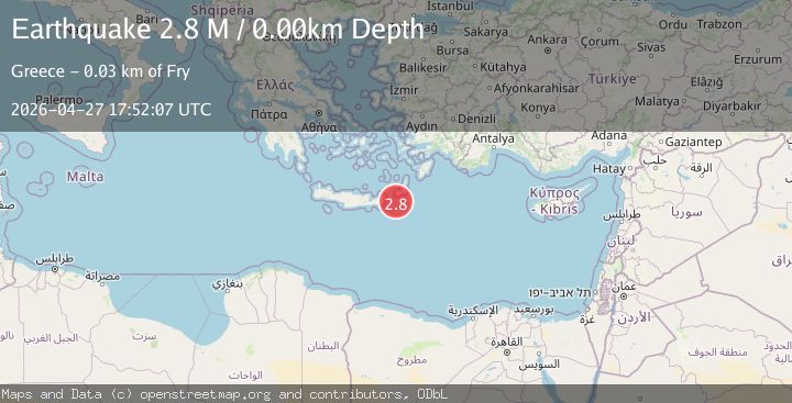 Map of Offshore Crete, Greece