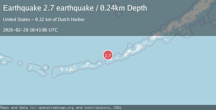 Map of Fox Islands, Aleutian Islands, Alaska