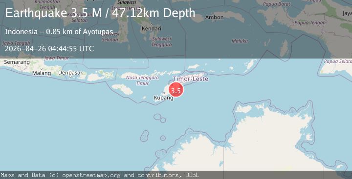 Map of Timor region, Indonesia