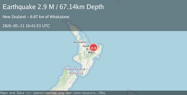Map of off the east coast of the North Island of New Zealand