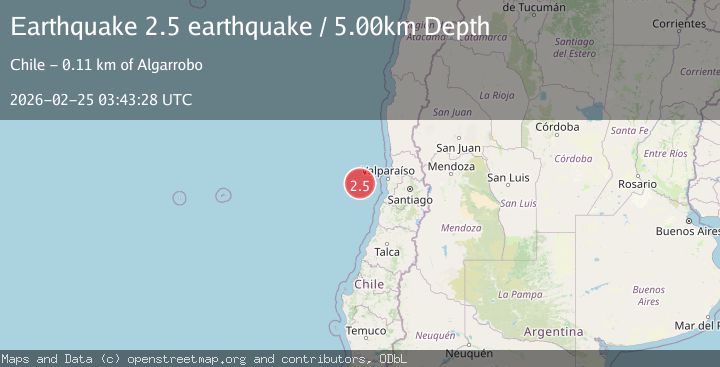 Map of off the coast of Valparaiso, Chile