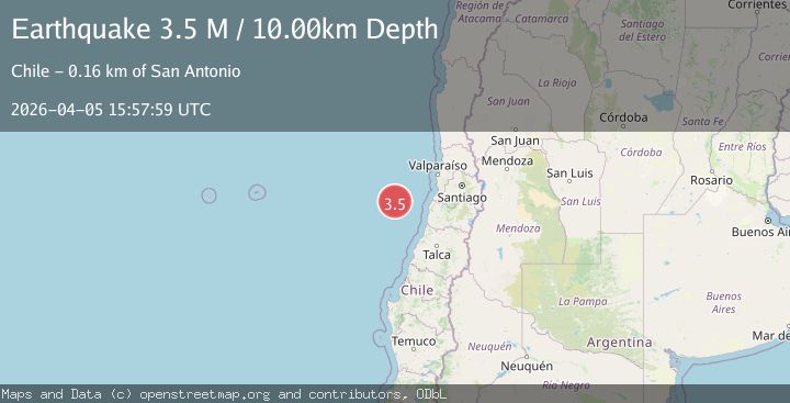 Map of off the coast of Valparaiso, Chile