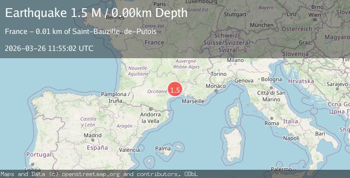 Map of near the south coast of France