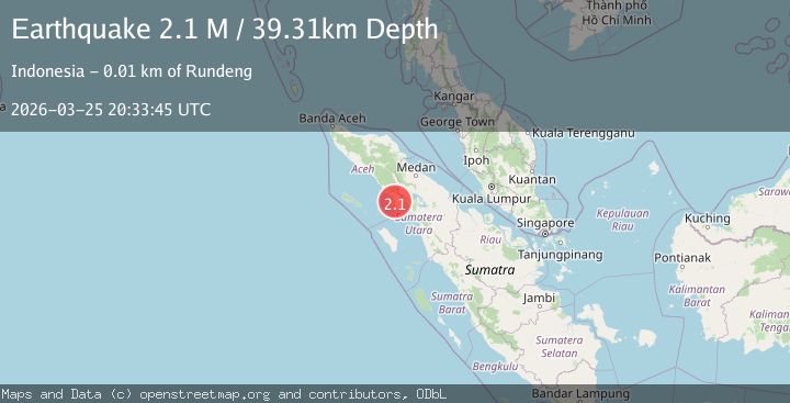 Map of northern Sumatra, Indonesia