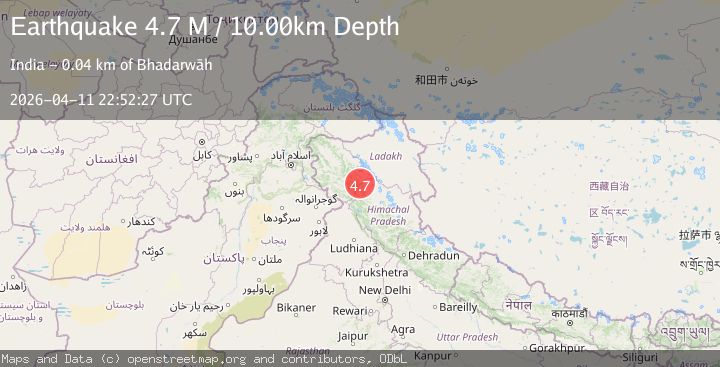 Map of Kashmir-India border region
