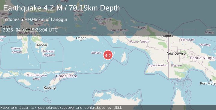 Map of Kepulauan Aru region, Indonesia
