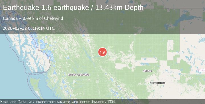 Map of British Columbia, Canada