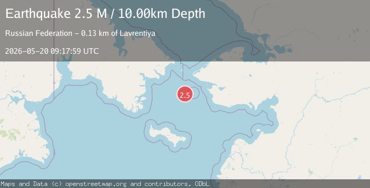 Map of Bering Strait