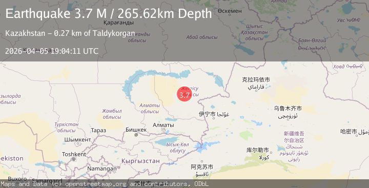 Map of eastern Kazakhstan