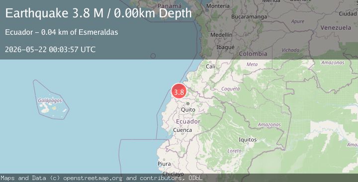 Map of near the coast of Ecuador