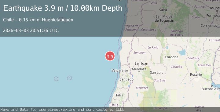 Map of off the coast of Coquimbo, Chile