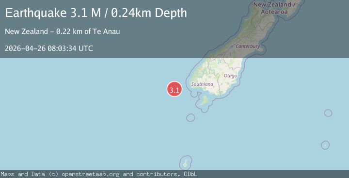 Map of off the west coast of the South Island of New Zealand