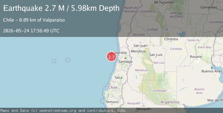 Map of offshore Valparaiso, Chile