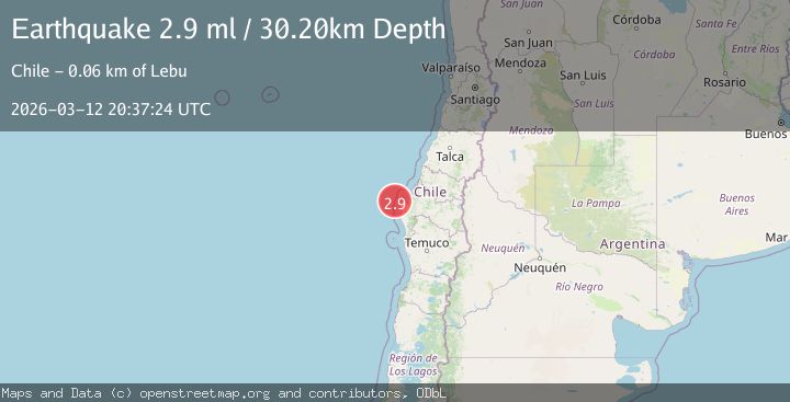 Map of offshore Bio-Bio, Chile