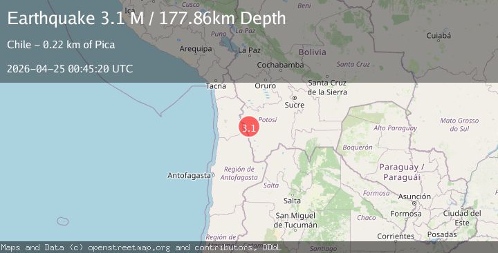 Map of Potosi, Bolivia