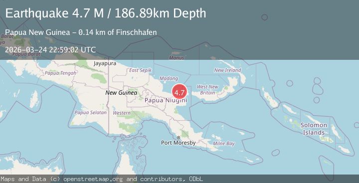 Map of eastern New Guinea region, Papua New Guinea