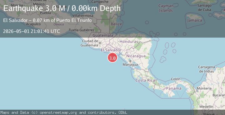 Map of offshore El Salvador