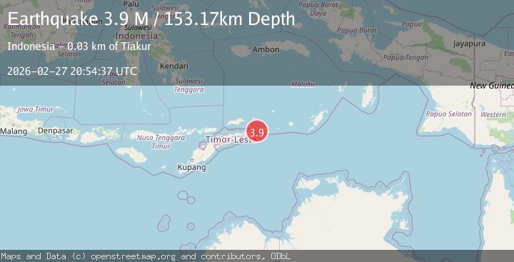 Map of Timor region, Indonesia