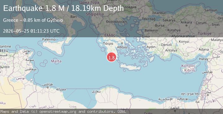 Map of Offshore southern Greece