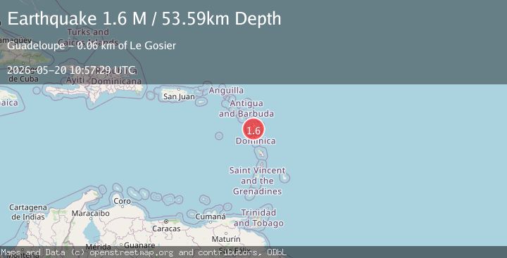 Map of Guadeloupe region, Leeward Islands