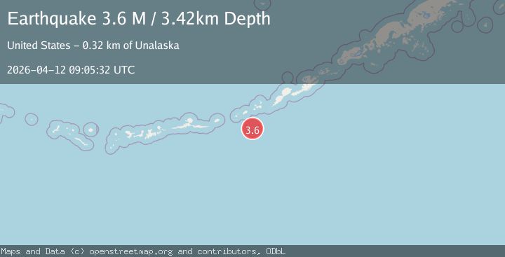 Map of Fox Islands, Aleutian Islands, Alaska