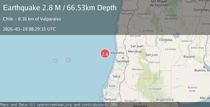 Map of off the coast of Valparaiso, Chile