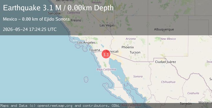 Map of California-Baja California border region