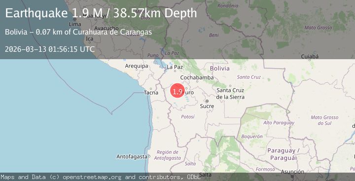 Map of Oruro, Bolivia