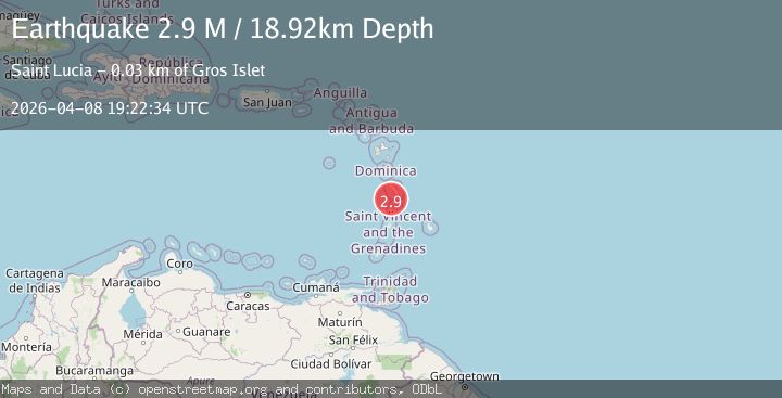 Map of Martinique region, Windward Islands