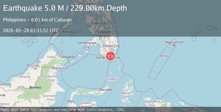 Map of Mindanao, Philippines
