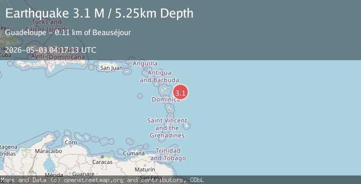 Map of Guadeloupe region, Leeward Islands