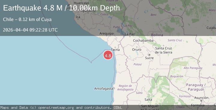 Map of off the coast of Tarapaca, Chile