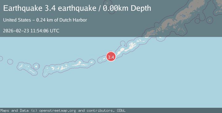 Map of Fox Islands, Aleutian Islands, Alaska