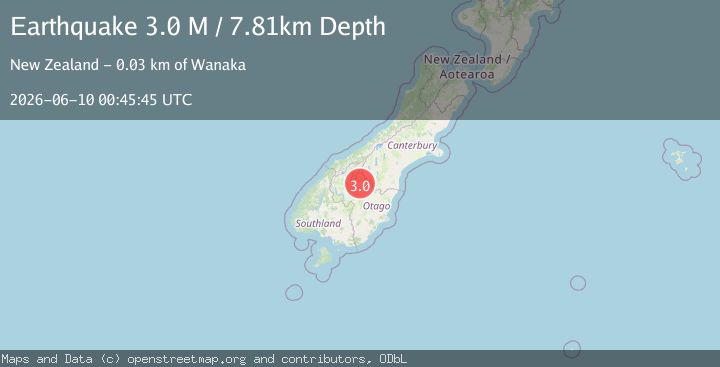 Map of Central Otago District, New Zealand