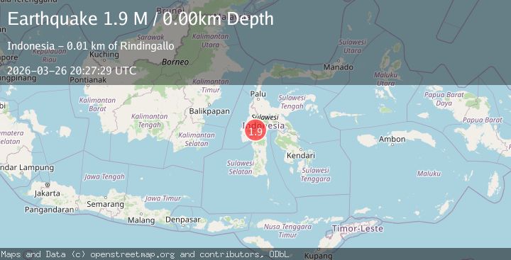 Map of Sulawesi, Indonesia