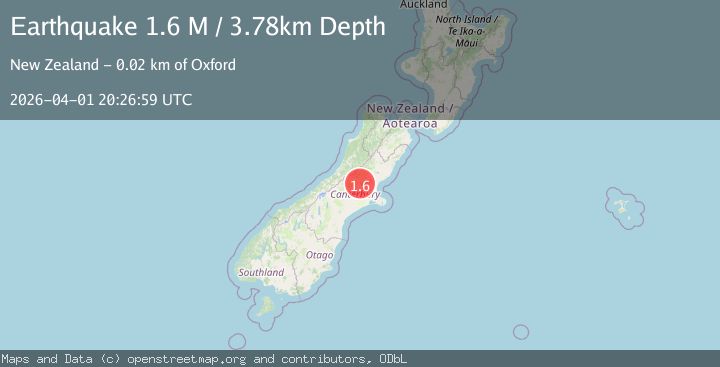 Map of Waimakariri District, New Zealand