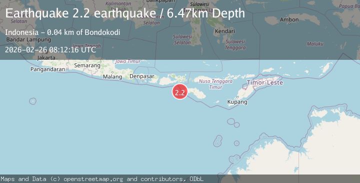 Map of Sumbawa region, Indonesia