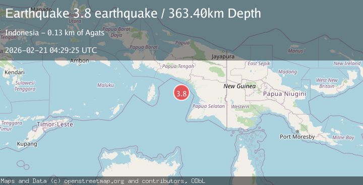 Map of Kepulauan Aru region, Indonesia