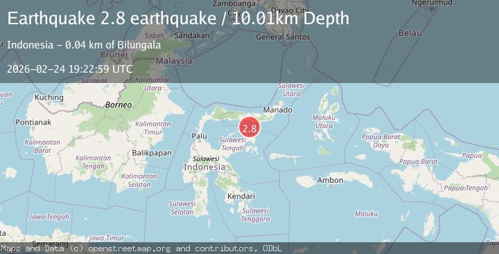 Map of Minahasa, Sulawesi, Indonesia