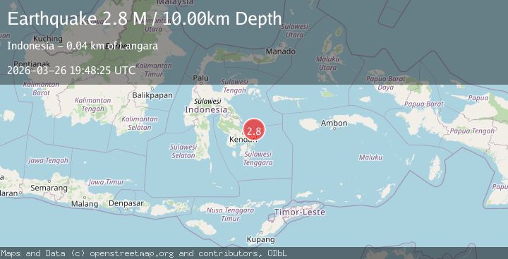Map of Sulawesi, Indonesia
