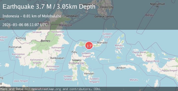 Map of Minahasa, Sulawesi, Indonesia