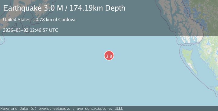 Map of south of Alaska