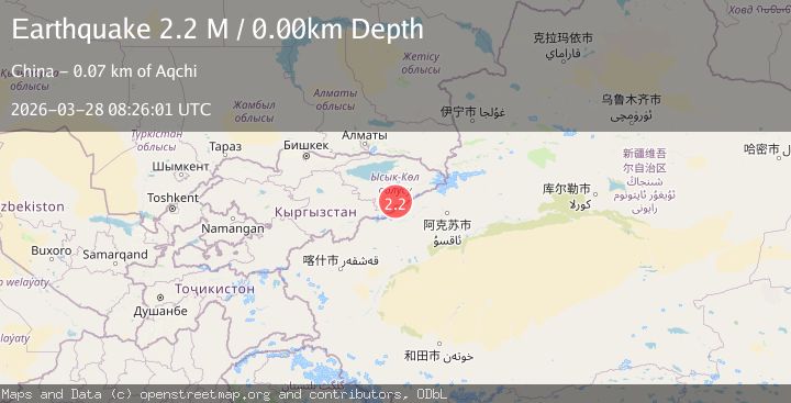 Map of Kyrgyzstan-Xinjiang border region