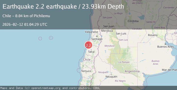 Map of offshore Maule, Chile
