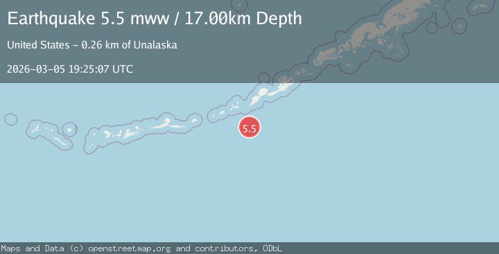 Map of Fox Islands, Aleutian Islands, Alaska