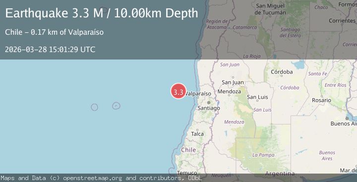 Map of off the coast of Valparaiso, Chile